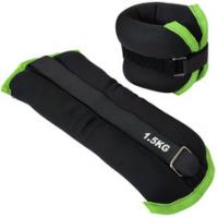 Утяжелители "ALT Sport" (2х1,5кг) (нейлон) в сумке (черный с зеленой окантовкой) HKAW101-5